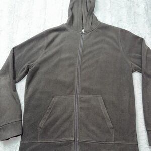 Open Trails‎ Fleece Jacket Mens Pockets Full Zip Stretch Size Med Black